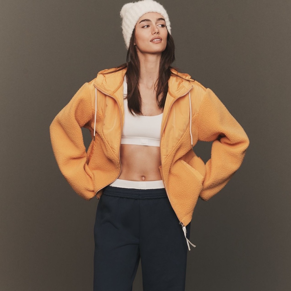 Varley Rosia Fleece Hoodie jacket in Alpine Gold